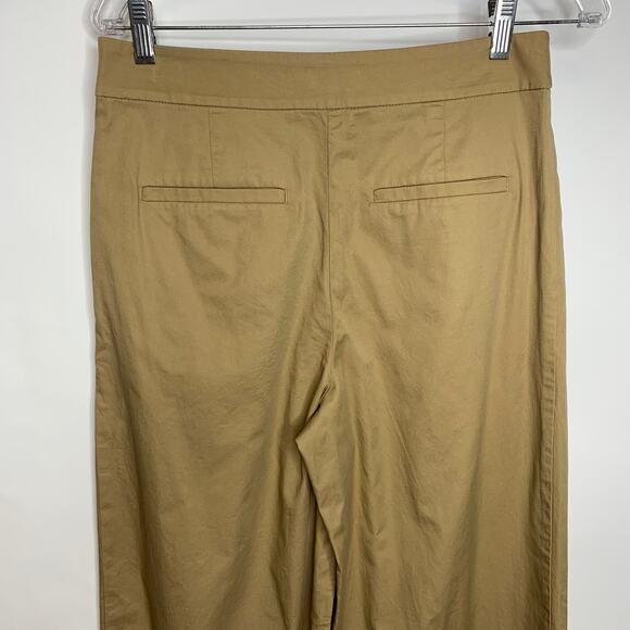 LOFT Khaki Wide Leg Pleat Front Trousers Pants Sz 0 - Picture 5 of 10